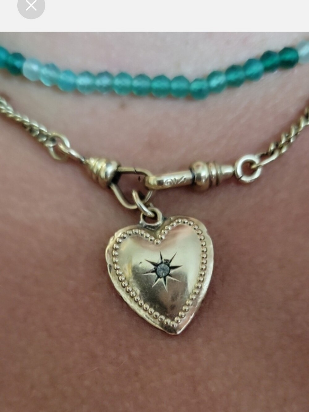 Vintage victorian gold-plated Heart pendant